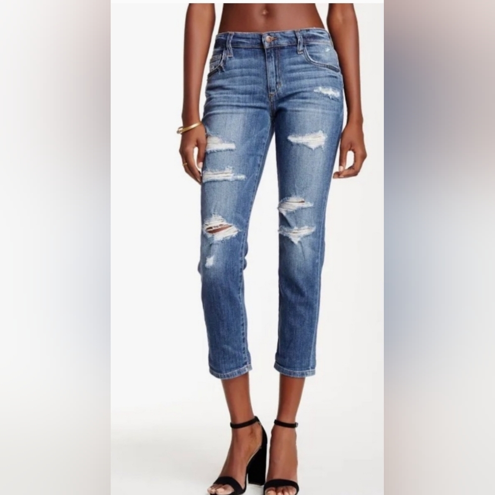 Joe’s Jeans Women's Slim Crop Distressed Jeans Sz 27 Medium Wash Blue